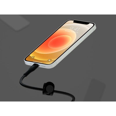 Кабель USB-A > Lightning заряджання/синхронізації Belkin 1м, плетений, силіконовий, з ремінцем на магніті, чорний (CAA010BT1MBK) Кабель USB-A > Lightning заряджання/синхронізації Belkin 1м, плетений, силіконовий, з ремінцем на магніті, чорний (CAA010BT1MBK)