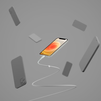 Кабель USB-A > Lightning заряджання/синхронізації Belkin 1м, силіконовий з кліпсою, білий (CAA008BT1MWH)
