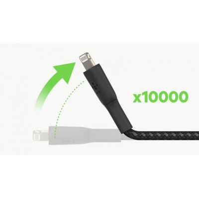 Кабель USB-A > Lightning заряджання/синхронізації Belkin 2м, 12Вт, плетений, чорний (CAA002BT2MBK) Кабель USB-A > Lightning заряджання/синхронізації Belkin 2м, 12Вт, плетений, чорний (CAA002BT2MBK)