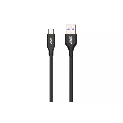 Кабель USB-A > microUSB заряджання/синхронізації 2E 1м, Glow, чорний (2E-CCAM-BL)