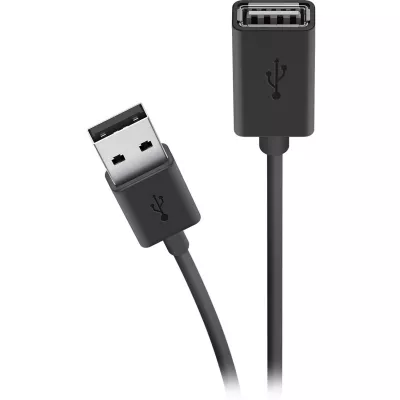 Кабель USB-A > USB-AF заряджання/синхронізації Belkin 1.8м, чорний (F3U153BT1.8M)