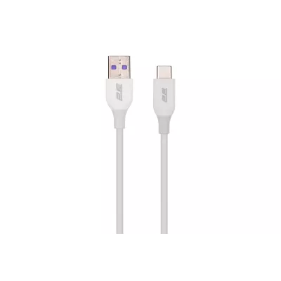 Кабель USB-A > USB-C заряджання/синхронізації 2E 1м, Type-C, Glow, білий (2E-CCAC-WH)