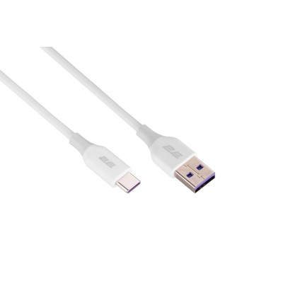 Кабель USB-A > USB-C заряджання/синхронізації 2E 1м, Type-C, Glow, білий (2E-CCAC-WH)
