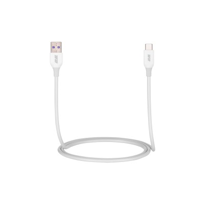 Кабель USB-A > USB-C заряджання/синхронізації 2E 1м, Type-C, Glow, білий (2E-CCAC-WH)