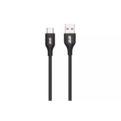 Кабель USB-A > USB-C заряджання/синхронізації 2E 1м, Type-C, Glow, чорний (2E-CCAC-BL)