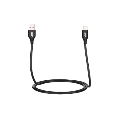 Кабель USB-A > USB-C заряджання/синхронізації 2E 1м, Type-C, Glow, чорний (2E-CCAC-BL)