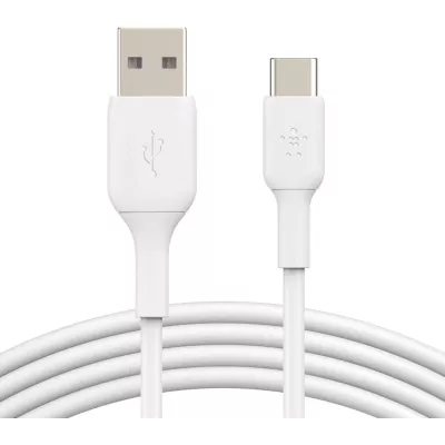 Кабель USB-A > USB-C заряджання/синхронізації Belkin 2м, 15Вт, Type-C, PVC, білий (CAB001BT2MWH)