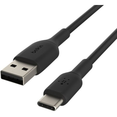 Кабель USB-A > USB-C заряджання/синхронізації Belkin 2м, 15Вт, Type-C, PVC, чорний (CAB001BT2MBK)