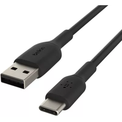 Кабель USB-A > USB-C заряджання/синхронізації Belkin 2м, 15Вт, Type-C, PVC, чорний (CAB001BT2MBK)