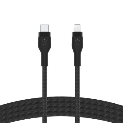 Кабель USB-C > Lightning заряджання/синхронізації Belkin 1м, Type-C, плетений, силіконовий, з ремінцем на магніті, чорний (CAA01 Кабель USB-C > Lightning заряджання/синхронізації Belkin 1м, Type-C, плетений, силіконовий, з ремінцем на магніті, чорний (CAA01