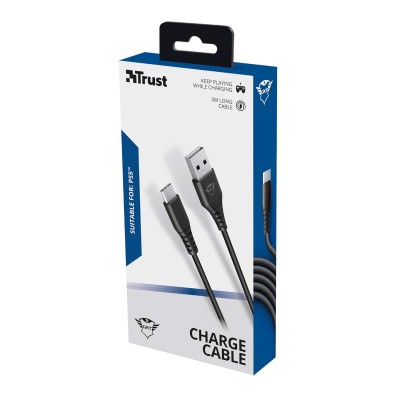 Кабель USB-C > Lightning заряджання/синхронізації Trust GXT 226 FOR PS5 3м, Type-C, чорний (24168_TRUST)