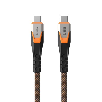 Кабель USB-C > USB-C 3.2 заряджання/синхронізації UAG 0.75м, 240Вт, Type-C, Rugged Double Braided Nylon, Black/Orange (9B4415114