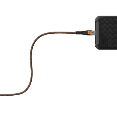 Кабель USB-C > USB-C 3.2 заряджання/синхронізації UAG 0.75м, 240Вт, Type-C, Rugged Double Braided Nylon, Black/Orange (9B4415114