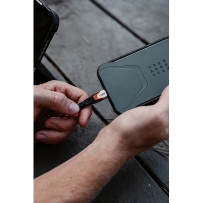 Кабель USB-C > USB-C 3.2 заряджання/синхронізації UAG 0.75м, 240Вт, Type-C, Rugged Double Braided Nylon, Black/Orange (9B4415114