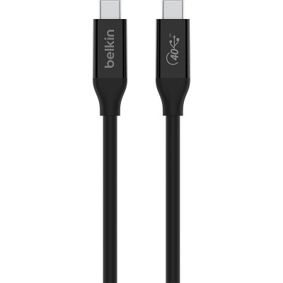 Кабель USB-C > USB-C заряджання/синхронізації Belkin 0.8м, 100Вт, Type-C, USB4, 40Гбс, чорний (INZ001BT0.8MBK)