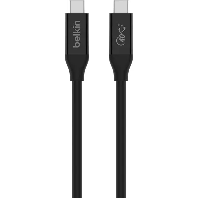 Кабель USB-C > USB-C заряджання/синхронізації Belkin 0.8м, 100Вт, Type-C, USB4, 40Гбс, чорний (INZ001BT0.8MBK)