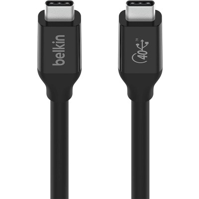 Кабель USB-C > USB-C заряджання/синхронізації Belkin 0.8м, 100Вт, Type-C, USB4, 40Гбс, чорний (INZ001BT0.8MBK)