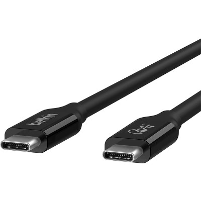 Кабель USB-C > USB-C заряджання/синхронізації Belkin 0.8м, 100Вт, Type-C, USB4, 40Гбс, чорний (INZ001BT0.8MBK)
