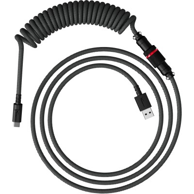 Кабель заряджання/синхронізації HyperX USB-A > USB-C, спіральний, 1.37м, сіро-чорний (6J679AA)
