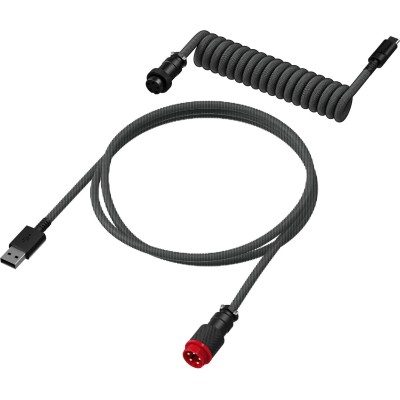 Кабель заряджання/синхронізації HyperX USB-A > USB-C, спіральний, 1.37м, сіро-чорний (6J679AA)