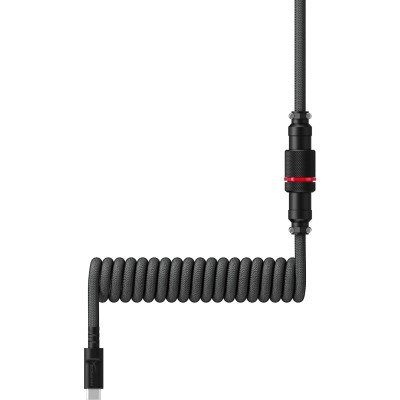 Кабель заряджання/синхронізації HyperX USB-A > USB-C, спіральний, 1.37м, сіро-чорний (6J679AA)