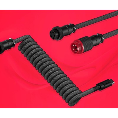 Кабель заряджання/синхронізації HyperX USB-A > USB-C, спіральний, 1.37м, сіро-чорний (6J679AA)