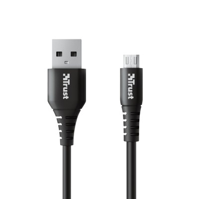 Кабель заряджання/синхронізації Trust Ndura, USB-A > microUSB, 1м, силіконовий, чорний (23567_TRUST)