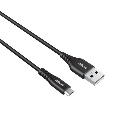 Кабель заряджання/синхронізації Trust Ndura, USB-A > microUSB, 1м, силіконовий, чорний (23567_TRUST)