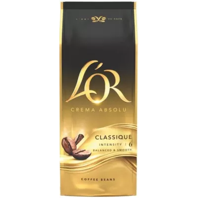 Кава L`OR зерна Crema Absolute Classic, 1000гр, купаж арабіка/робуста
