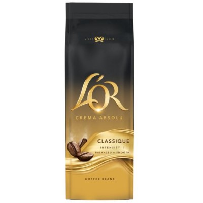 Кава L`OR зерна Crema Absolute Classic, 500г, купаж арабіка/робуста