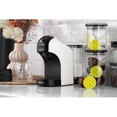 Кавоварка Ardesto капсульна, 0.8л, капсули Nespresso, Nescafe Dolce Gusto, мелена кава, сенсорне керування, білий (YCM-CNDE)