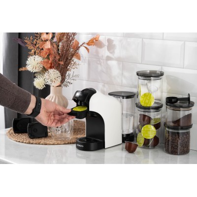 Кавоварка Ardesto капсульна, 0.8л, капсули Nespresso, Nescafe Dolce Gusto, мелена кава, сенсорне керування, білий (YCM-CNDE)