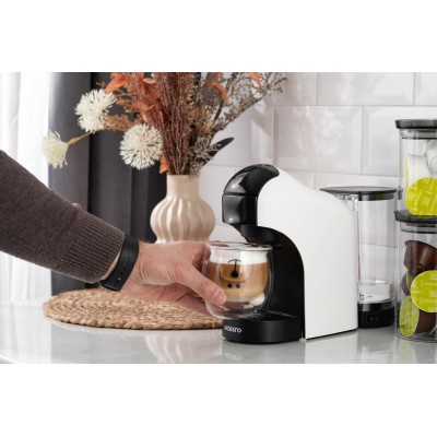 Кавоварка Ardesto капсульна, 0.8л, капсули Nespresso, Nescafe Dolce Gusto, мелена кава, сенсорне керування, білий (YCM-CNDE)