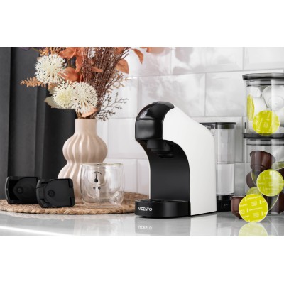 Кавоварка Ardesto капсульна, 0.8л, капсули Nespresso, Nescafe Dolce Gusto, мелена кава, сенсорне керування, білий (YCM-CNDE)