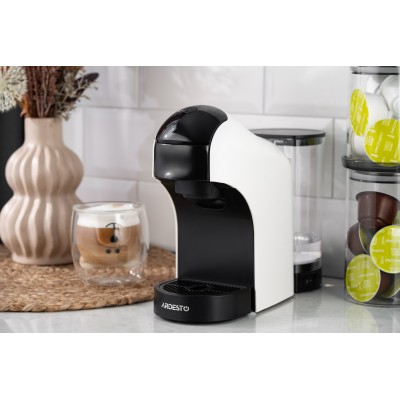 Кавоварка Ardesto капсульна, 0.8л, капсули Nespresso, Nescafe Dolce Gusto, мелена кава, сенсорне керування, білий (YCM-CNDE)