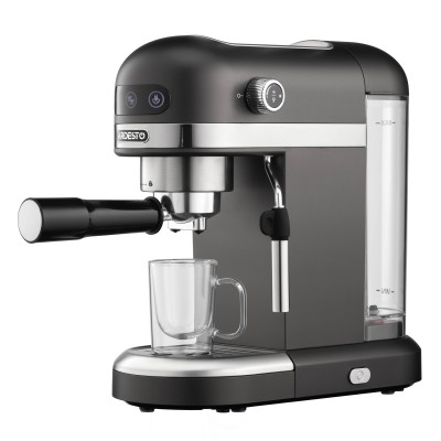 Кавоварка Ardesto ріжкова 1.4л, мелена, ручний капучинатор, підігрів чашок, чорний (YCM-E1502)