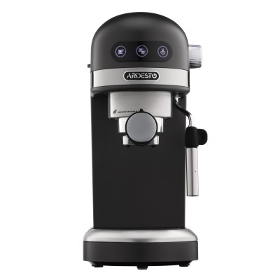 Кавоварка Ardesto ріжкова 1.4л, мелена, ручний капучинатор, підігрів чашок, чорний (YCM-E1502)