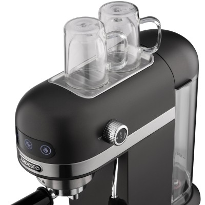 Кавоварка Ardesto ріжкова 1.4л, мелена, ручний капучинатор, підігрів чашок, чорний (YCM-E1502)