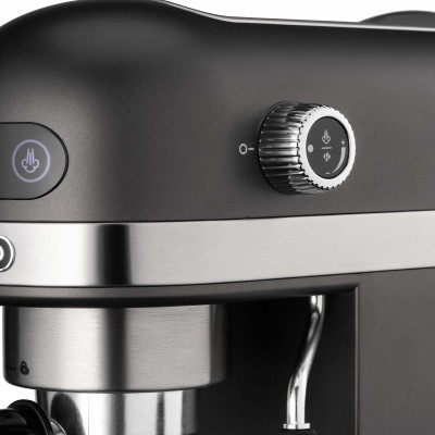 Кавоварка Ardesto ріжкова 1.4л, мелена, ручний капучинатор, підігрів чашок, чорний (YCM-E1502)