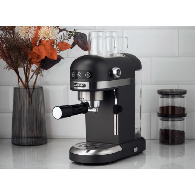 Кавоварка Ardesto ріжкова 1.4л, мелена, ручний капучинатор, підігрів чашок, чорний (YCM-E1502)