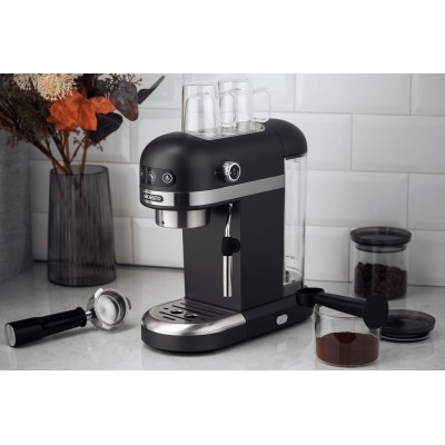 Кавоварка Ardesto ріжкова 1.4л, мелена, ручний капучинатор, підігрів чашок, чорний (YCM-E1502)