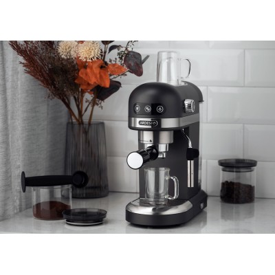 Кавоварка Ardesto ріжкова 1.4л, мелена, ручний капучинатор, підігрів чашок, чорний (YCM-E1502)