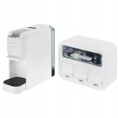 Кавоварка Catler капсульна Porto 0.8л, капсули, мелена кава, механічне керування, + бокс для адаптерів та капсул, білий (ES720PO