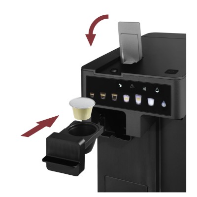 Кавоварка Catler капсульна Renzo 1.6л, капсули, мелена кава, сенсорне керування, автоматичний капучинатор, чорний (ES751BRENZO)