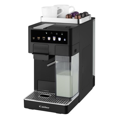 Кавоварка Catler капсульна Renzo 1.6л, капсули, мелена кава, сенсорне керування, автоматичний капучинатор, чорний (ES751BRENZO)
