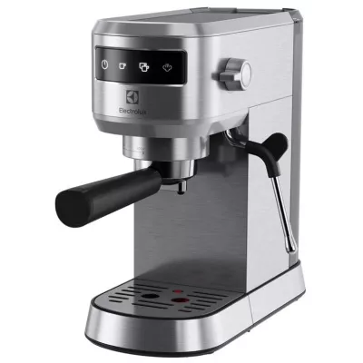 Кавоварка Electrolux ріжкова, 1л, мелена, ручний капуч, LED-дисплей, підігрів чашок, метал (E6EC1-6ST)