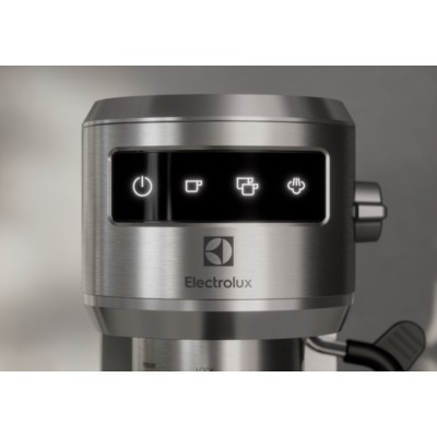 Кавоварка Electrolux ріжкова, 1л, мелена, ручний капуч, LED-дисплей, підігрів чашок, метал (E6EC1-6ST)
