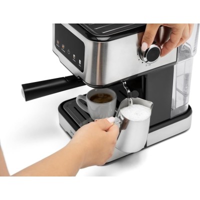 Кавоварка Gorenje ріжкова 1.5л, мелена, ручний капучинатор, нерж (ESCM15CD)