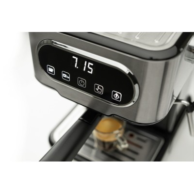 Кавоварка Gorenje ріжкова 1.5л, мелена, ручний капучинатор, нерж (ESCM15DBK)
