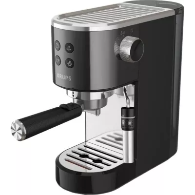 Кавоварка Krups ріжкова Virtuoso + 1л, мелена, ручний капучинатор, 15 бар, чорний (XP444G10)